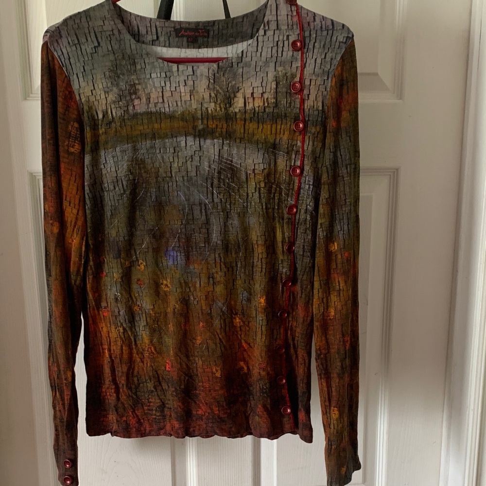 Artistic Long Sleeve Button Blouse